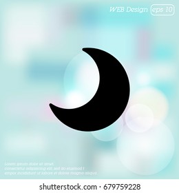 Web icon. Moon, crescent