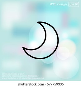 Web icon. Moon, crescent
