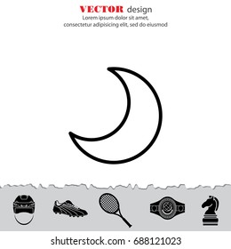 Web icon. Moon, crescent