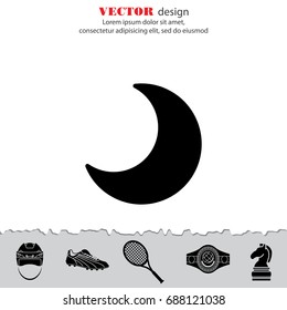 Web icon. Moon, crescent