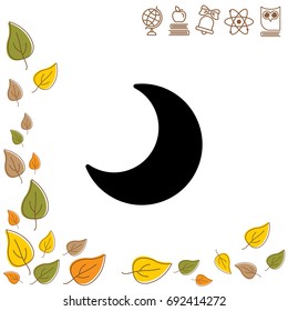 Web icon. Moon, crescent