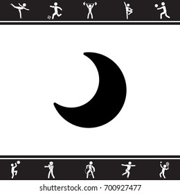 Web icon. Moon, crescent