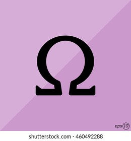 Web icon. Omega symbol