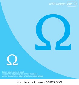 Web icon. Omega symbol