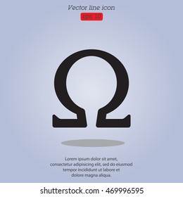 Web icon. Omega symbol