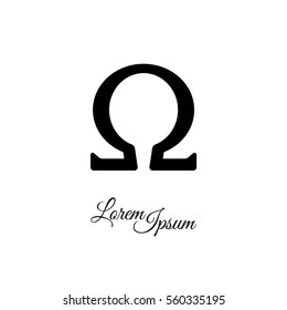 Web icon. Omega symbol