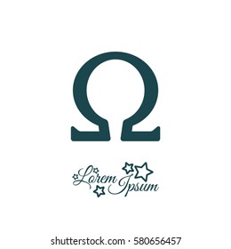 Web icon. Omega symbol