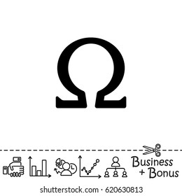 Web icon. Omega symbol
