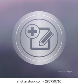 Web icon on the blurred background. Add Not Symbol.  Vector illustration