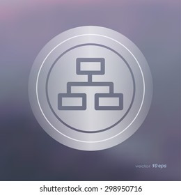 Web icon on the blurred background. Graph symbol. Vector illustration