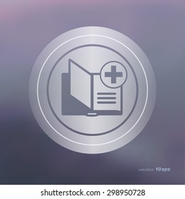 Web icon on the blurred background. Book Symbol.  Vector illustration