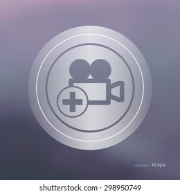 Web icon on the blurred background. Video Symbol.  Vector illustration