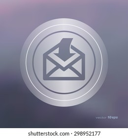 Web icon on the blurred background. Send email symbol.  Vector illustration
