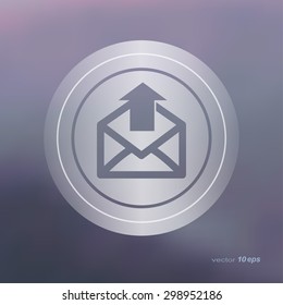Web icon on the blurred background.  Email symbol.  Vector illustration