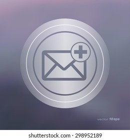 Web icon on the blurred background. Send email symbol.  Vector illustration