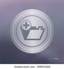 Web icon on the blurred background. Folder Symbol.  Vector illustration
