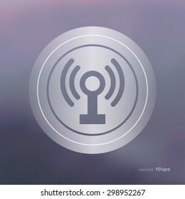 Web icon on the blurred background.Transmitter Pointer Symbol. Vector illustration