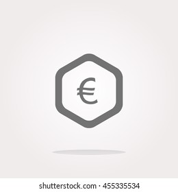 web icon on cloud with euro eur money sign . Vector illustration