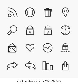 web icon on line icon concept