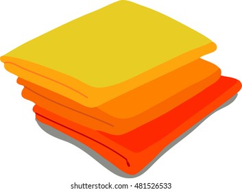 web icon orange towels. Vector Illustration of a cartoon Linen icon isolated on white background