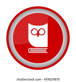 Web icon. Owl on the book, logo, education emblem