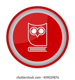Web icon. Owl on the book, logo, education emblem