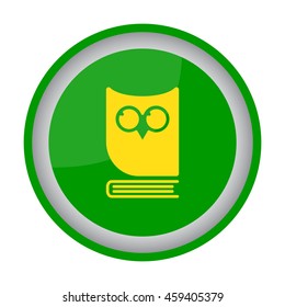 Web icon. Owl on the book, logo, education emblem