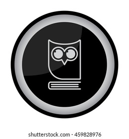 Web icon. Owl on the book, logo, education emblem