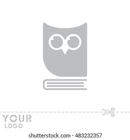 Web icon. Owl on the book, logo, education emblem