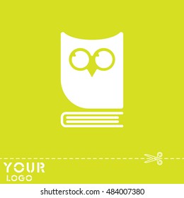 Web icon. Owl on the book, logo, education emblem