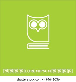 Web icon. Owl on the book, logo, education emblem