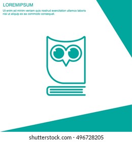 Web icon. Owl on the book, logo, education emblem