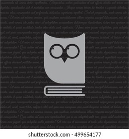 Web icon. Owl on the book, logo, education emblem