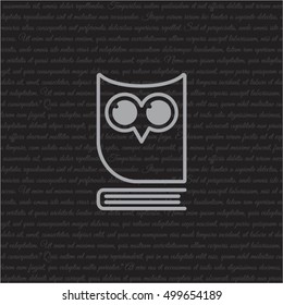 Web icon. Owl on the book, logo, education emblem