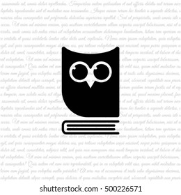 Web icon. Owl on the book, logo, education emblem