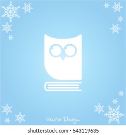 Web icon. Owl on the book, logo, education emblem