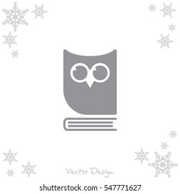 Web icon. Owl on the book, logo, education emblem