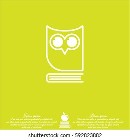 Web icon. Owl on the book, logo, education emblem