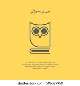 Web icon. Owl on the book, logo, education emblem