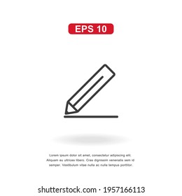 web icon pencil sign isolated on white background. Simple vector illustration.