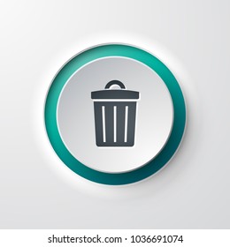 web icon push button trash can