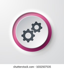 web icon push-button gears