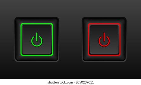 web icon push-button power. dark style