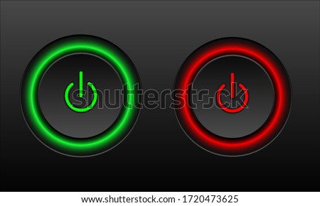 web icon push-button power. dark style