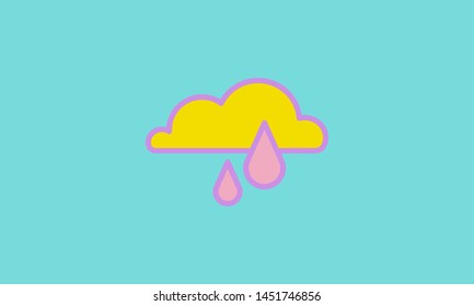 Web icon. Rain Cloud color