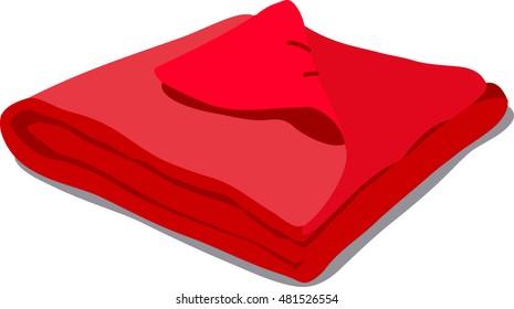 toallas rojas con icono web. Ilustración vectorial de un icono de la línea de dibujos animados aislado en fondo blanco