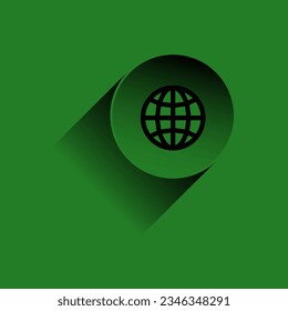 "Web icon with a refreshing green background, suitable for eco-friendly web design, app projects, and technology themes."
