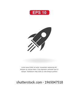 Web-Icon Raketennzeichen einzeln auf weißem Hintergrund. Einfache Vektorgrafik.