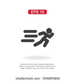 web icon run sign isolated on white background. Simple vector illustration.