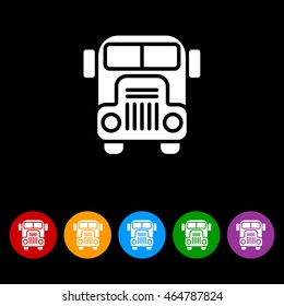 Web icon. School bus